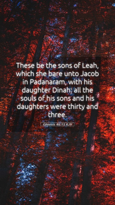 Picture 05 - Genesis 46:15 KJV Mobile Phone Wallpaper - These be the sons of Leah, which she bare unto - Mobile Bible Verse Wallpaper