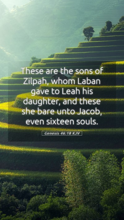 Picture 05 - Genesis 46:18 KJV Mobile Phone Wallpaper - These are the sons of Zilpah, whom Laban gave to - Mobile Bible Verse Wallpaper