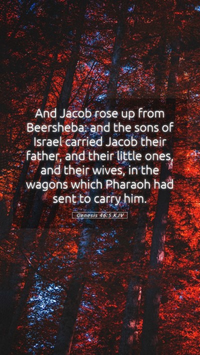 Picture 05 - Genesis 46:5 KJV Mobile Phone Wallpaper - And Jacob rose up from Beersheba: and the sons of - Mobile Bible Verse Wallpaper