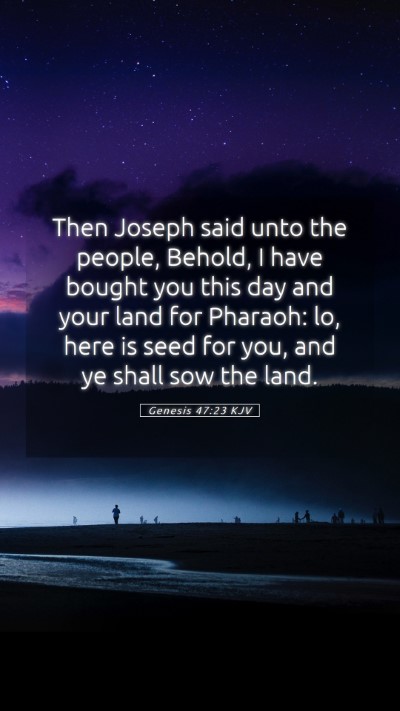 Picture 05 - Genesis 47:23 KJV Mobile Phone Wallpaper - Then Joseph said unto the people, Behold, I have - Mobile Bible Verse Wallpaper