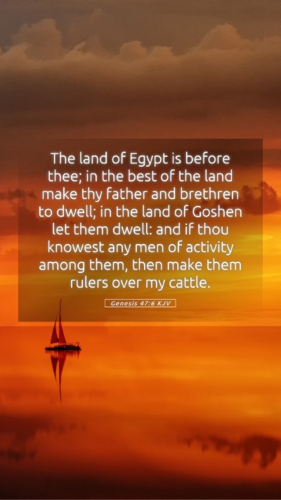 Picture 05 - Genesis 47:6 KJV Mobile Phone Wallpaper - The land of Egypt is before thee; in the best of - Mobile Bible Verse Wallpaper