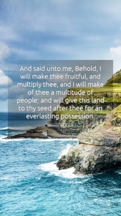Picture 05 - Genesis 48:4 KJV Mobile Phone Wallpaper - And said unto me, Behold, I will make thee - Mobile Bible Verse Wallpaper
