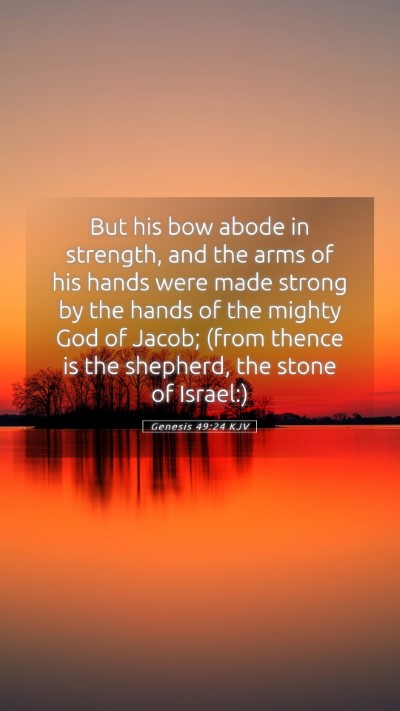 Picture 05 - Genesis 49:24 KJV Mobile Phone Wallpaper - But his bow abode in strength, and the arms of - Mobile Bible Verse Wallpaper