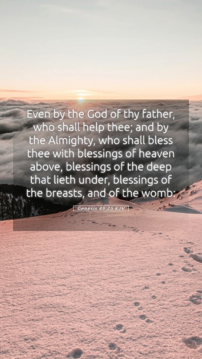 Picture 05 - Genesis 49:25 KJV Mobile Phone Wallpaper - Even by the God of thy father, who shall help - Mobile Bible Verse Wallpaper