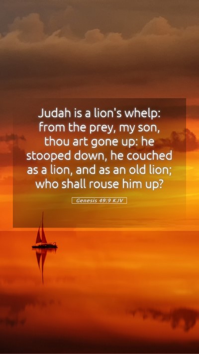Picture 05 - Genesis 49:9 KJV Mobile Phone Wallpaper - Judah is a lion's whelp: from the prey, my son, - Mobile Bible Verse Wallpaper