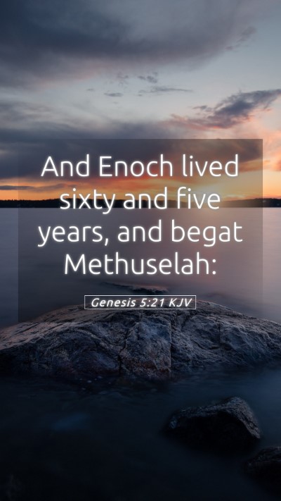 Picture 05 - Genesis 5:21 KJV Mobile Phone Wallpaper - And Enoch lived sixty and five years, and begat - Mobile Bible Verse Wallpaper