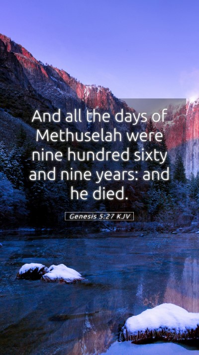 Picture 05 - Genesis 5:27 KJV Mobile Phone Wallpaper - And all the days of Methuselah were nine hundred - Mobile Bible Verse Wallpaper