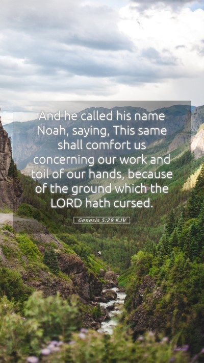 Picture 05 - Genesis 5:29 KJV Mobile Phone Wallpaper - And he called his name Noah, saying, This same - Mobile Bible Verse Wallpaper