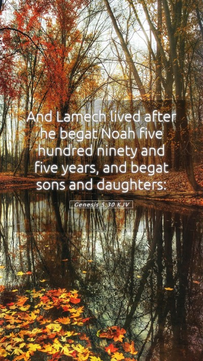 Picture 05 - Genesis 5:30 KJV Mobile Phone Wallpaper - And Lamech lived after he begat Noah five hundred - Mobile Bible Verse Wallpaper