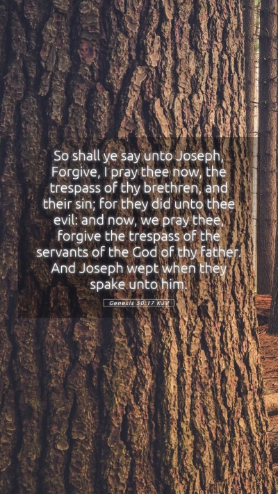 Picture 05 - Genesis 50:17 KJV Mobile Phone Wallpaper - So shall ye say unto Joseph, Forgive, I pray thee - Mobile Bible Verse Wallpaper