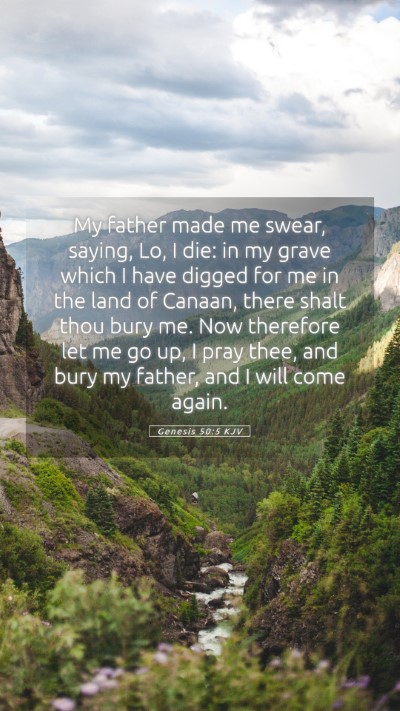 Picture 05 - Genesis 50:5 KJV Mobile Phone Wallpaper - My father made me swear, saying, Lo, I die: in my - Mobile Bible Verse Wallpaper