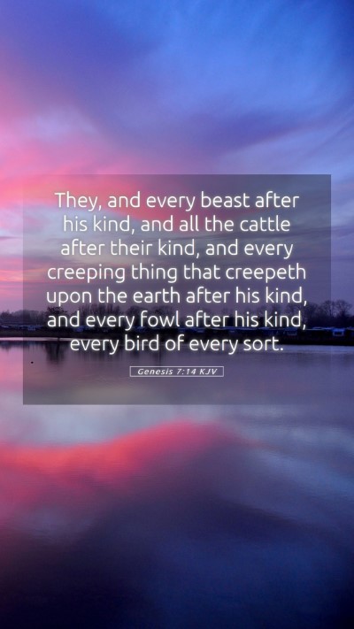 Picture 05 - Genesis 7:14 KJV Mobile Phone Wallpaper - They, and every beast after his kind, and all the - Mobile Bible Verse Wallpaper