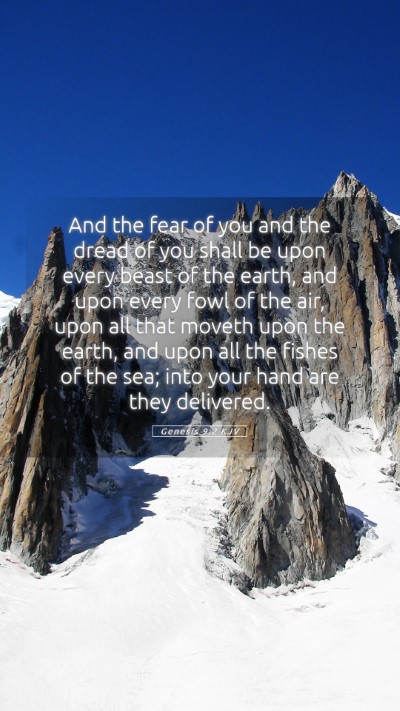 Picture 05 - Genesis 9:2 KJV Mobile Phone Wallpaper - And the fear of you and the dread of you shall be - Mobile Bible Verse Wallpaper