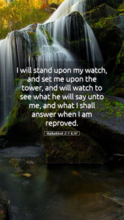 Picture 05 - Habakkuk 2:1 KJV Mobile Phone Wallpaper - I will stand upon my watch, and set me upon the - Mobile Bible Verse Wallpaper