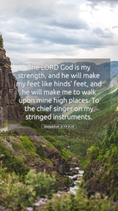 Picture 05 - Habakkuk 3:19 KJV Mobile Phone Wallpaper - The LORD God is my strength, and he will make my - Mobile Bible Verse Wallpaper