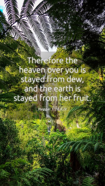 Picture 05 - Haggai 1:10 KJV Mobile Phone Wallpaper - Therefore the heaven over you is stayed from dew, - Mobile Bible Verse Wallpaper