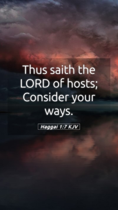 Picture 05 - Haggai 1:7 KJV Mobile Phone Wallpaper - Thus saith the LORD of hosts; Consider your - Mobile Bible Verse Wallpaper
