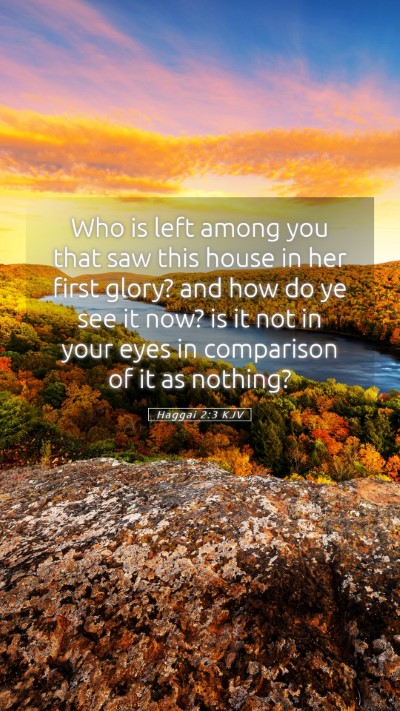Picture 05 - Haggai 2:3 KJV Mobile Phone Wallpaper - Who is left among you that saw this house in her - Mobile Bible Verse Wallpaper