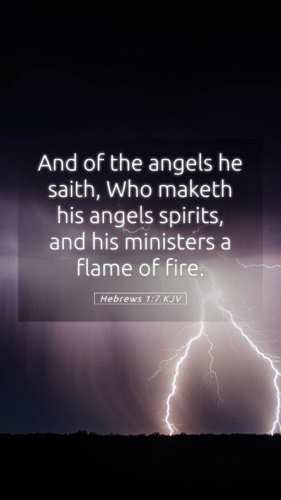 Picture 05 - Hebrews 1:7 KJV Mobile Phone Wallpaper - And of the angels he saith, Who maketh his angels - Mobile Bible Verse Wallpaper