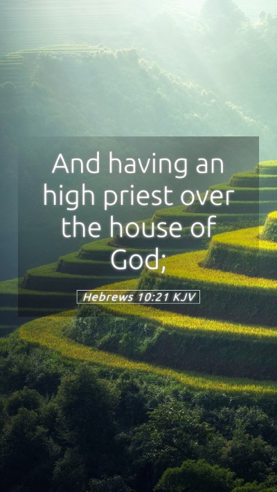Picture 05 - Hebrews 10:21 KJV Mobile Phone Wallpaper - And having an high priest over the house of - Mobile Bible Verse Wallpaper