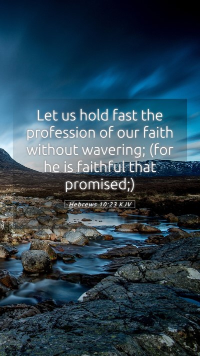 Picture 05 - Hebrews 10:23 KJV Mobile Phone Wallpaper - Let us hold fast the profession of our faith - Mobile Bible Verse Wallpaper