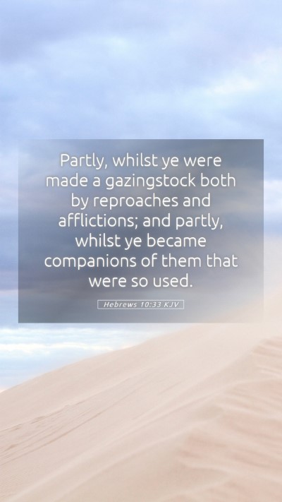 Picture 05 - Hebrews 10:33 KJV Mobile Phone Wallpaper - Partly, whilst ye were made a gazingstock both by - Mobile Bible Verse Wallpaper