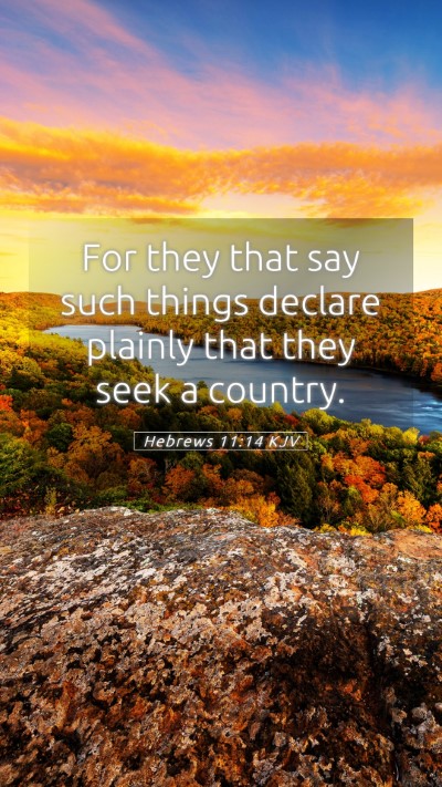 Picture 05 - Hebrews 11:14 KJV Mobile Phone Wallpaper - For they that say such things declare plainly - Mobile Bible Verse Wallpaper