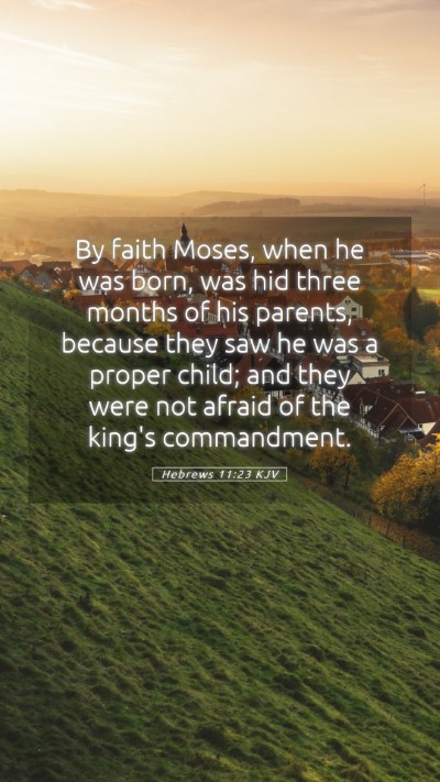 Picture 05 - Hebrews 11:23 KJV Mobile Phone Wallpaper - By faith Moses, when he was born, was hid three - Mobile Bible Verse Wallpaper