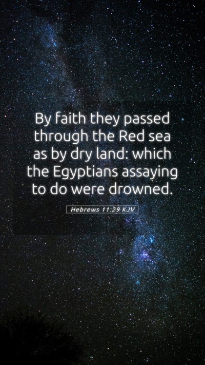 Picture 05 - Hebrews 11:29 KJV Mobile Phone Wallpaper - By faith they passed through the Red sea as by - Mobile Bible Verse Wallpaper