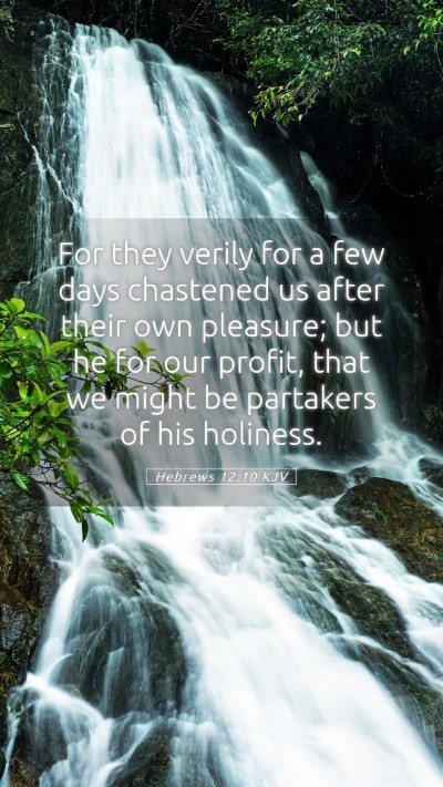 Picture 05 - Hebrews 12:10 KJV Mobile Phone Wallpaper - For they verily for a few days chastened us after - Mobile Bible Verse Wallpaper