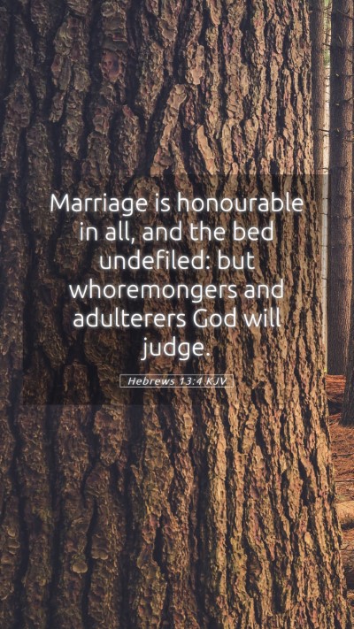Picture 05 - Hebrews 13:4 KJV Mobile Phone Wallpaper - Marriage is honourable in all, and the bed - Mobile Bible Verse Wallpaper