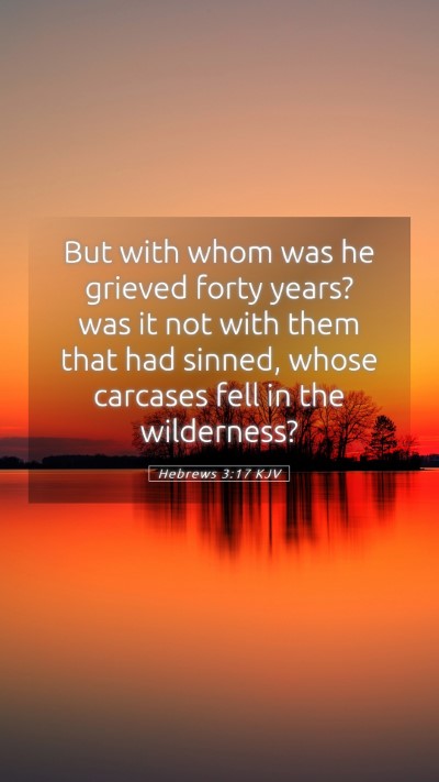 Picture 05 - Hebrews 3:17 KJV Mobile Phone Wallpaper - But with whom was he grieved forty years? was it - Mobile Bible Verse Wallpaper