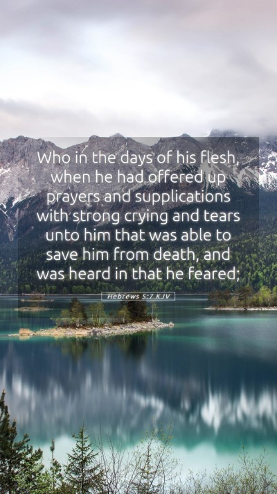 Picture 05 - Hebrews 5:7 KJV Mobile Phone Wallpaper - Who in the days of his flesh, when he had offered - Mobile Bible Verse Wallpaper
