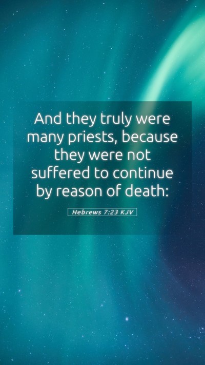Picture 05 - Hebrews 7:23 KJV Mobile Phone Wallpaper - And they truly were many priests, because they - Mobile Bible Verse Wallpaper