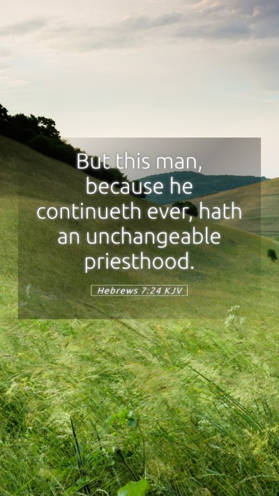 Picture 05 - Hebrews 7:24 KJV Mobile Phone Wallpaper - But this man, because he continueth ever, hath an - Mobile Bible Verse Wallpaper