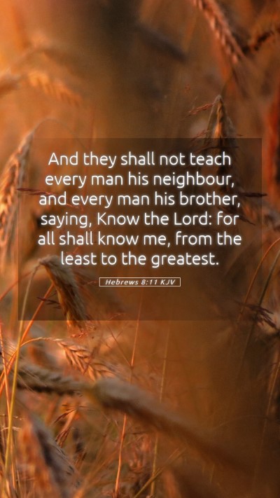 Picture 05 - Hebrews 8:11 KJV Mobile Phone Wallpaper - And they shall not teach every man his neighbour, - Mobile Bible Verse Wallpaper