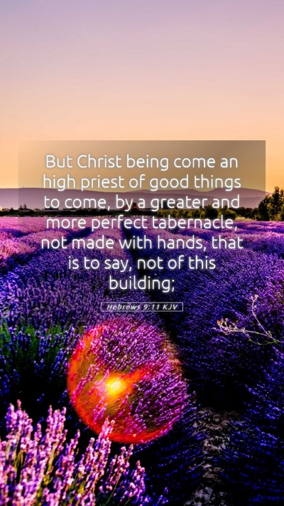 Picture 05 - Hebrews 9:11 KJV Mobile Phone Wallpaper - But Christ being come an high priest of good - Mobile Bible Verse Wallpaper
