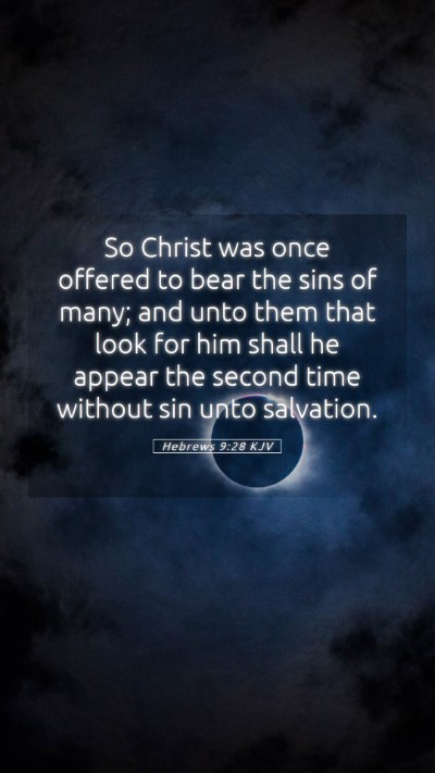 Picture 05 - Hebrews 9:28 KJV Mobile Phone Wallpaper - So Christ was once offered to bear the sins of - Mobile Bible Verse Wallpaper
