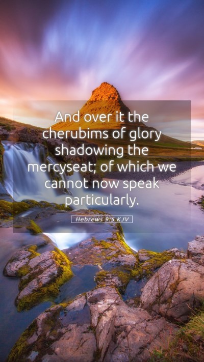 Picture 05 - Hebrews 9:5 KJV Mobile Phone Wallpaper - And over it the cherubims of glory shadowing the - Mobile Bible Verse Wallpaper