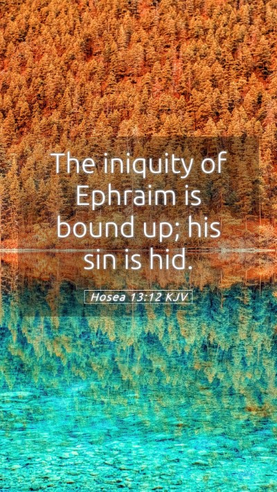 Picture 05 - Hosea 13:12 KJV Mobile Phone Wallpaper - The iniquity of Ephraim is bound up; his sin is - Mobile Bible Verse Wallpaper