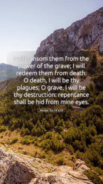 Picture 05 - Hosea 13:14 KJV Mobile Phone Wallpaper - I will ransom them from the power of the grave; I - Mobile Bible Verse Wallpaper