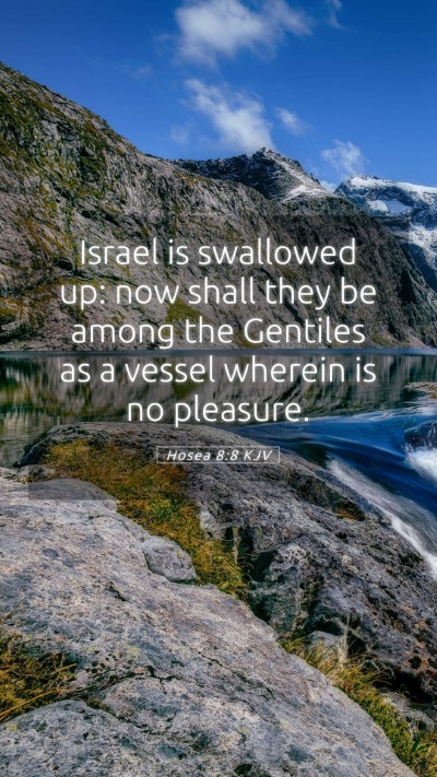 Picture 05 - Hosea 8:8 KJV Mobile Phone Wallpaper - Israel is swallowed up: now shall they be among - Mobile Bible Verse Wallpaper