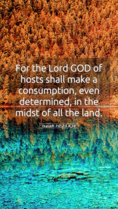 Picture 05 - Isaiah 10:23 KJV Mobile Phone Wallpaper - For the Lord GOD of hosts shall make a - Mobile Bible Verse Wallpaper