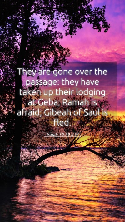 Picture 05 - Isaiah 10:29 KJV Mobile Phone Wallpaper - They are gone over the passage: they have taken - Mobile Bible Verse Wallpaper
