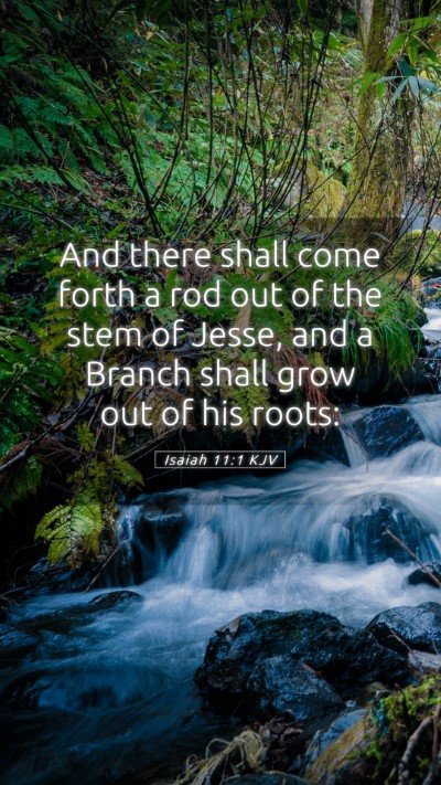 Picture 05 - Isaiah 11:1 KJV Mobile Phone Wallpaper - And there shall come forth a rod out of the stem - Mobile Bible Verse Wallpaper