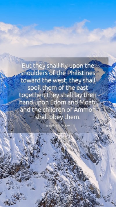 Picture 05 - Isaiah 11:14 KJV Mobile Phone Wallpaper - But they shall fly upon the shoulders of the - Mobile Bible Verse Wallpaper