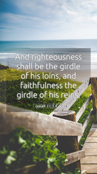 Picture 05 - Isaiah 11:5 KJV Mobile Phone Wallpaper - And righteousness shall be the girdle of his - Mobile Bible Verse Wallpaper