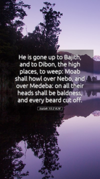 Picture 05 - Isaiah 15:2 KJV Mobile Phone Wallpaper - He is gone up to Bajith, and to Dibon, the high - Mobile Bible Verse Wallpaper