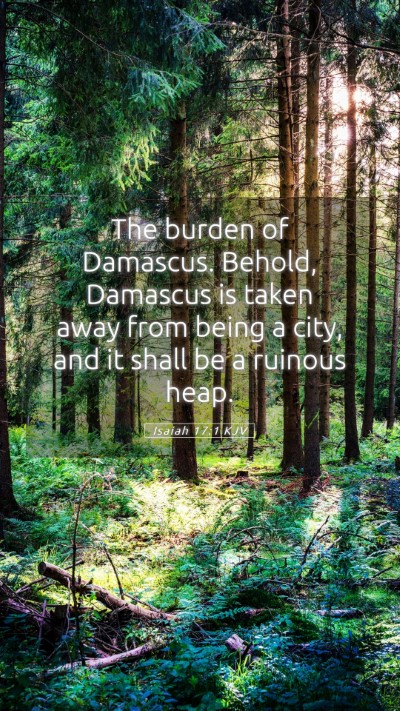 Picture 05 - Isaiah 17:1 KJV Mobile Phone Wallpaper - The burden of Damascus. Behold, Damascus is taken - Mobile Bible Verse Wallpaper