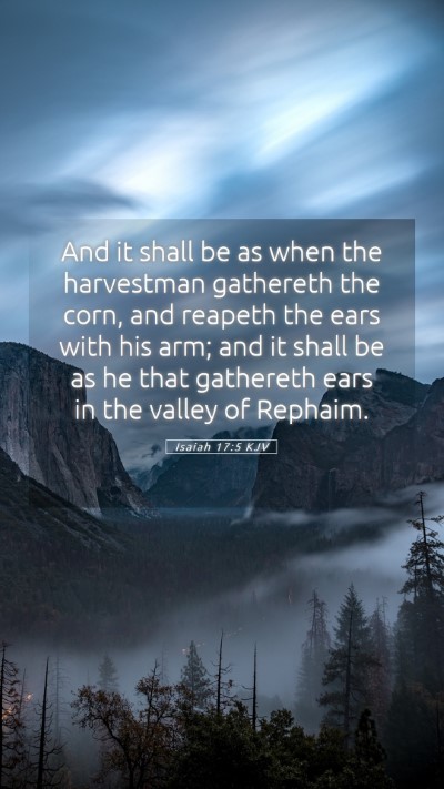 Picture 05 - Isaiah 17:5 KJV Mobile Phone Wallpaper - And it shall be as when the harvestman gathereth - Mobile Bible Verse Wallpaper